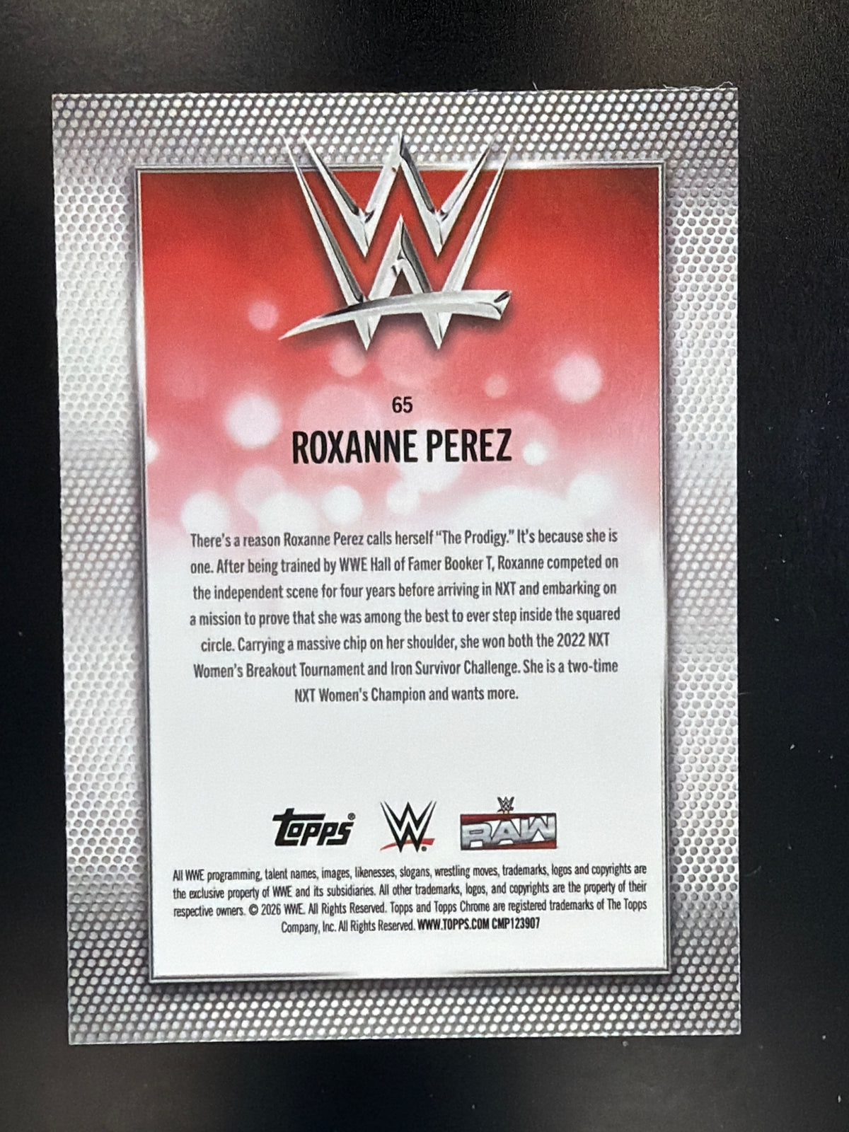 2026 Topps Chrome WWE #65 Roxanne Perez Diamond Plate Refractor