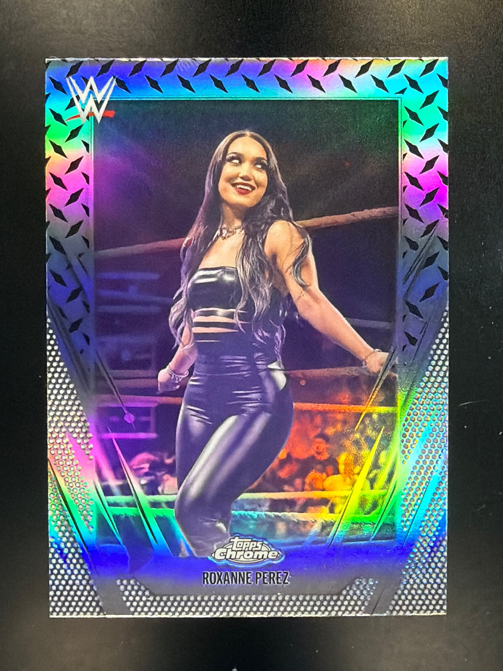 2026 Topps Chrome WWE #65 Roxanne Perez Diamond Plate Refractor