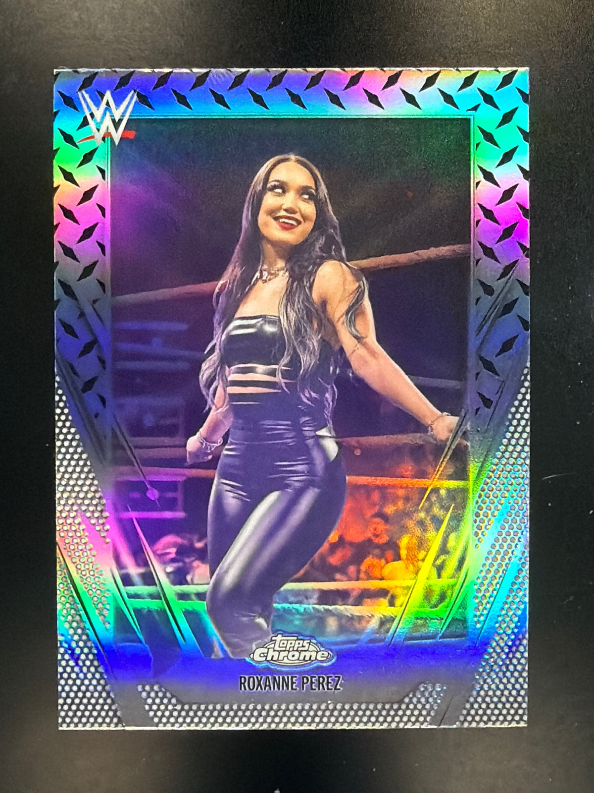2026 Topps Chrome WWE #65 Roxanne Perez Diamond Plate Refractor