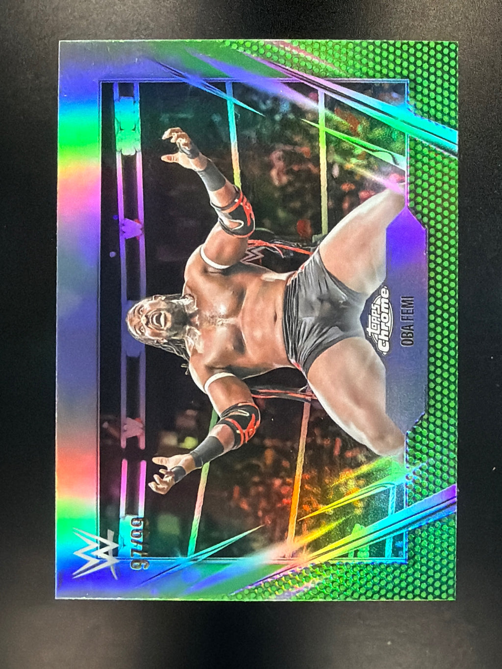 2026 Topps Chrome WWE #120 Oba Femi Green Refractor #/99