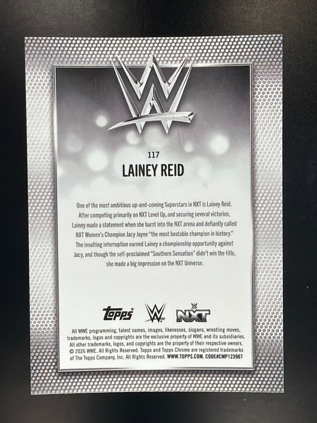 2026 Topps Chrome WWE #117 Lainey Reid Magenta Refractor #/399
