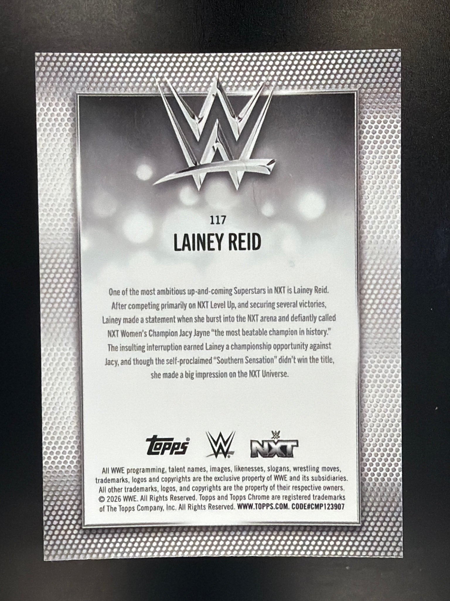 2026 Topps Chrome WWE #117 Lainey Reid Magenta Refractor #/399