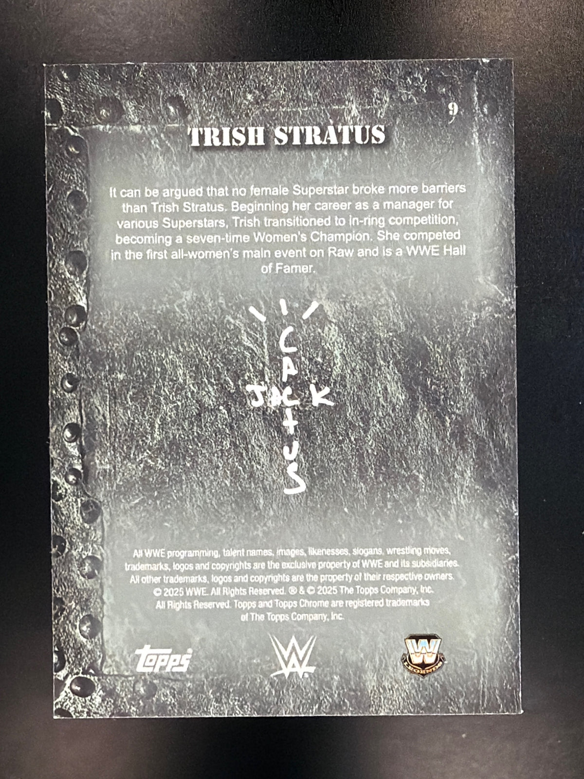 2025 Topps Chrome WWE x Cactus Jack #9 Trish Stratus Blue #/150