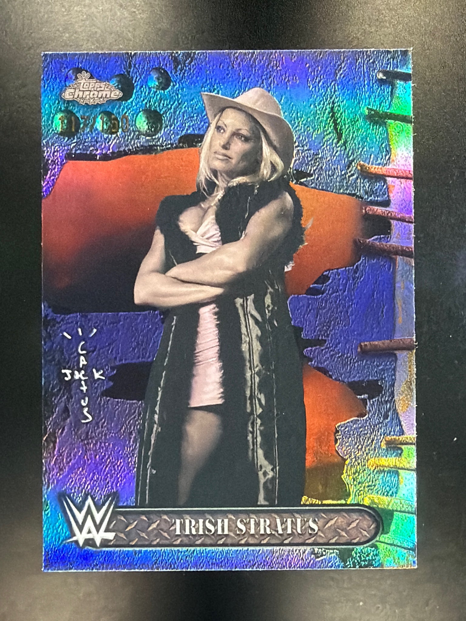 2025 Topps Chrome WWE x Cactus Jack #9 Trish Stratus Blue #/150