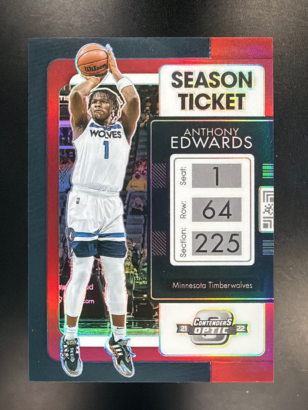 2021-22 Panini Contenders Optic #75 Anthony Edwards Red