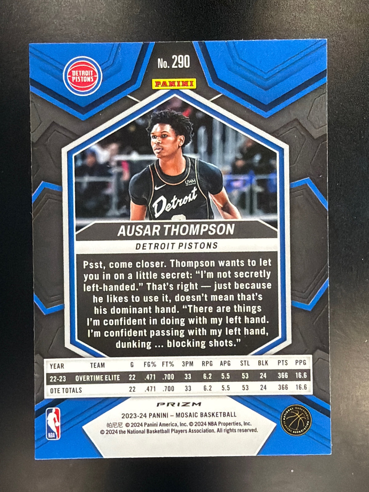 2023-24 Panini Mosaic #290 Ausar Thompson Silver
