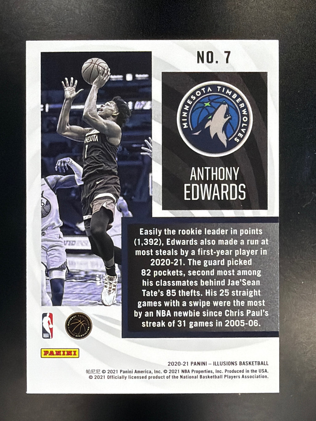 2020-21 Panini Illusions #7 Anthony Edwards Instant Impact