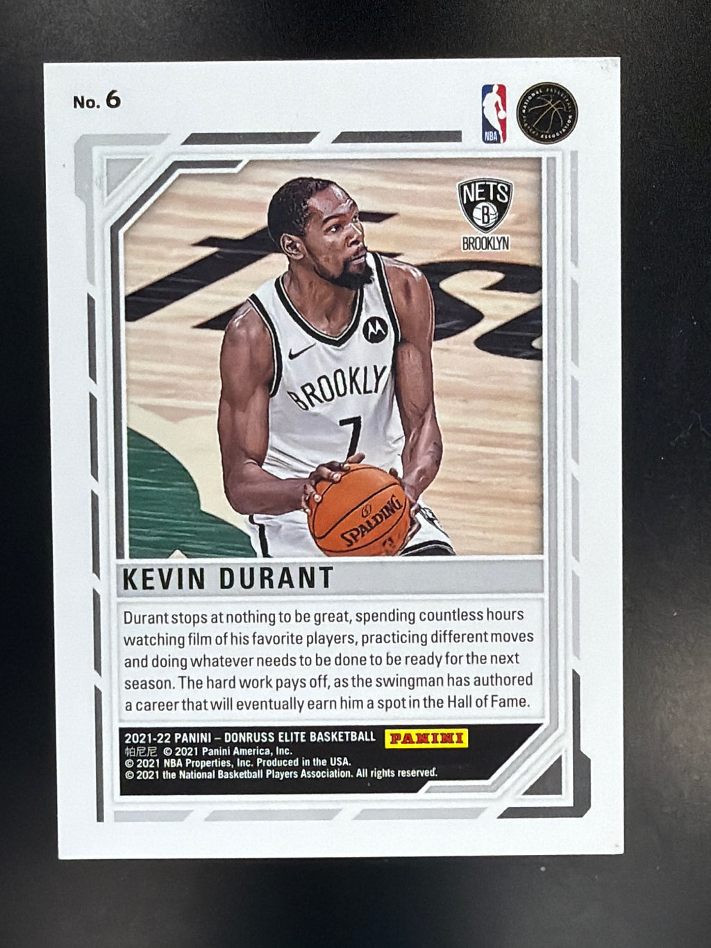 2021-22 Donruss Elite #6 Kevin Durant Primary Colors Blue #/99