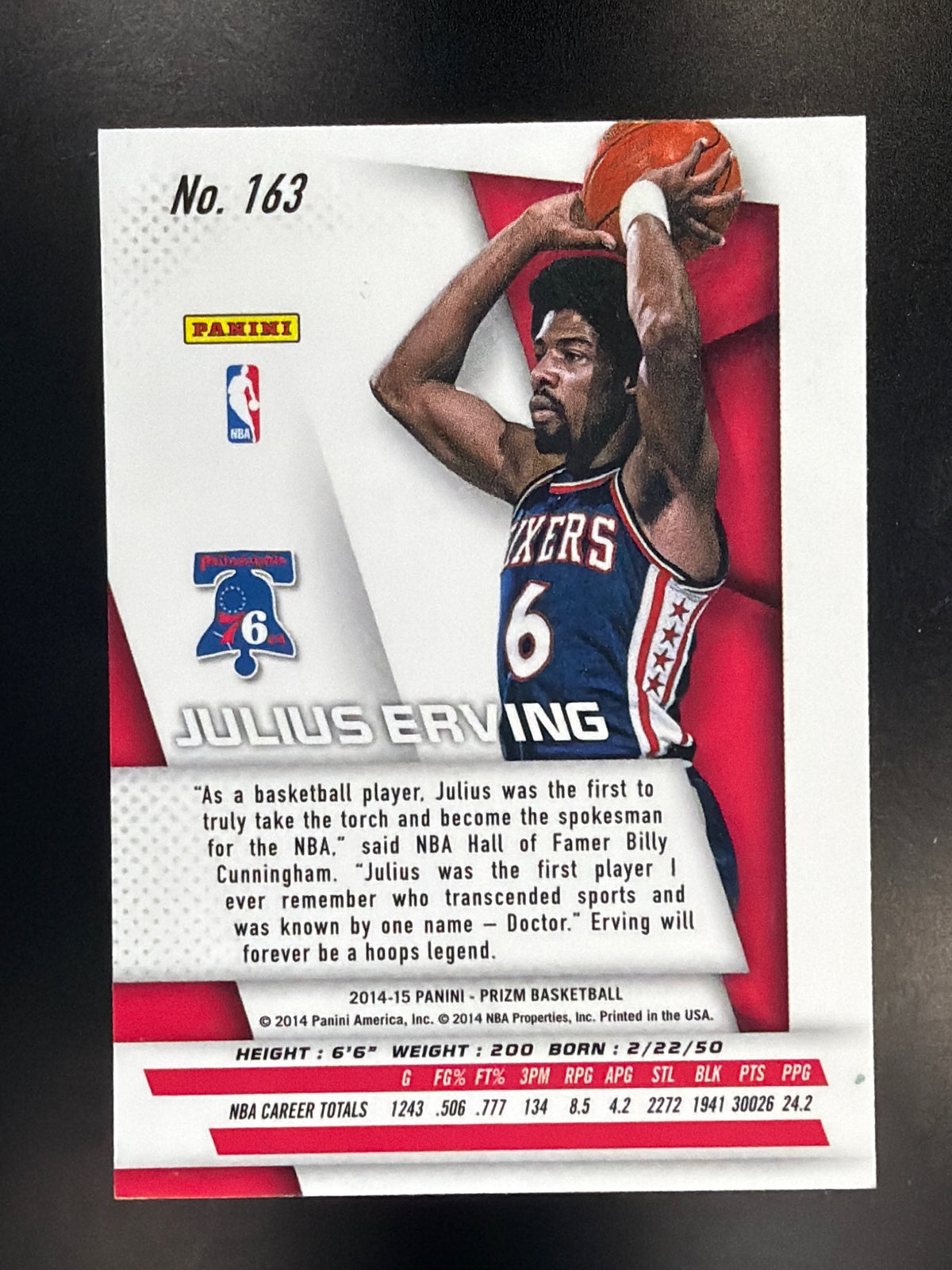 2014-15 Panini Prizm #163 Julius Erving