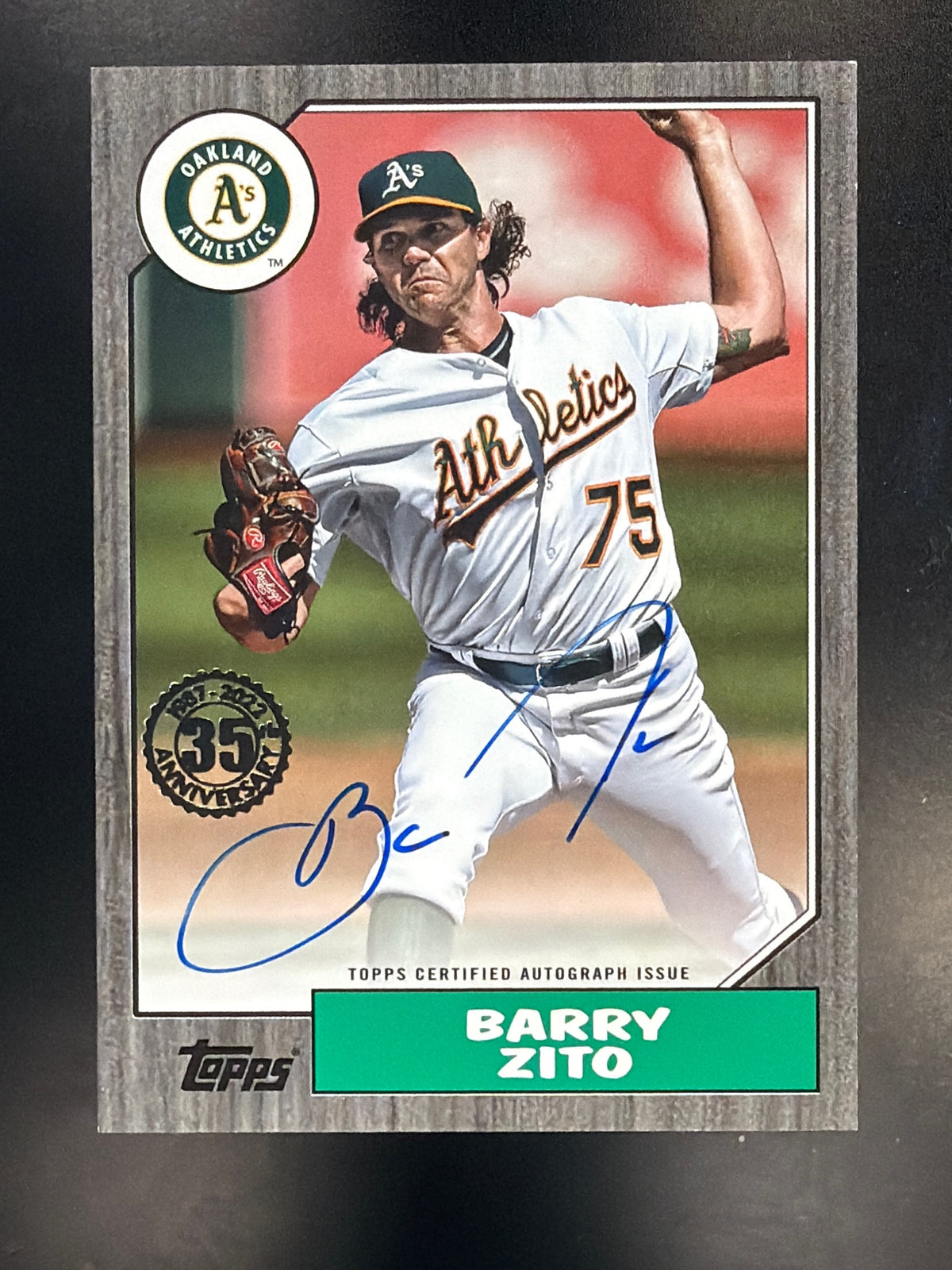 2022 Topps #87BA-BZ Barry Zito 1987 Baseball 35th Anniversary Auto Black #/199