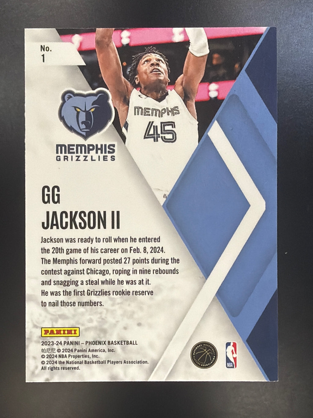 2023-24 Panini Phoenix #1 GG Jackson II Instant Phenom Phoenix Red Ice