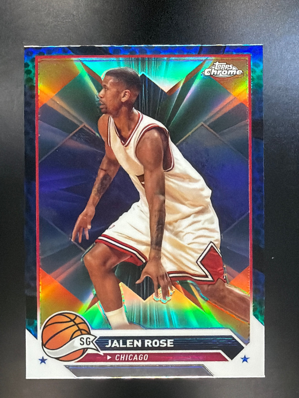 2023-24 Topps Chrome #194 Jalen Rose Blue Basketball Refractors