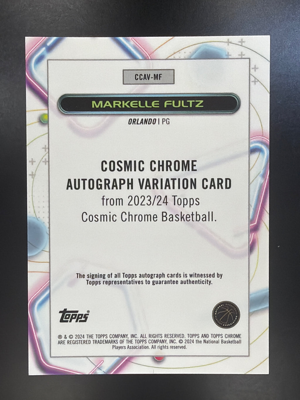 23-24 Topps Chrome #CCAV-MF Markelle Fultz Auto Gold Interstellar Refractor #/50