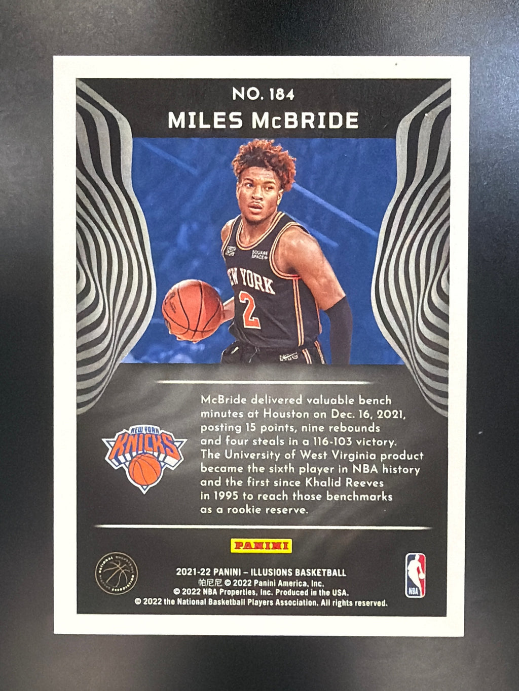 2021-22 Panini Illusions #184 Miles McBride Ruby #/125