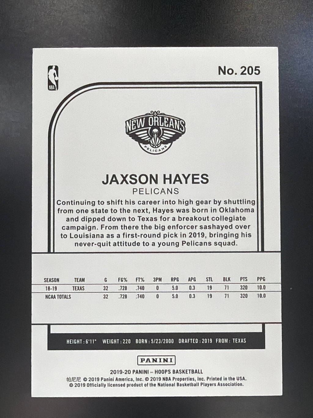 2019-20 Hoops #205 Jaxson Hayes Silver #/199