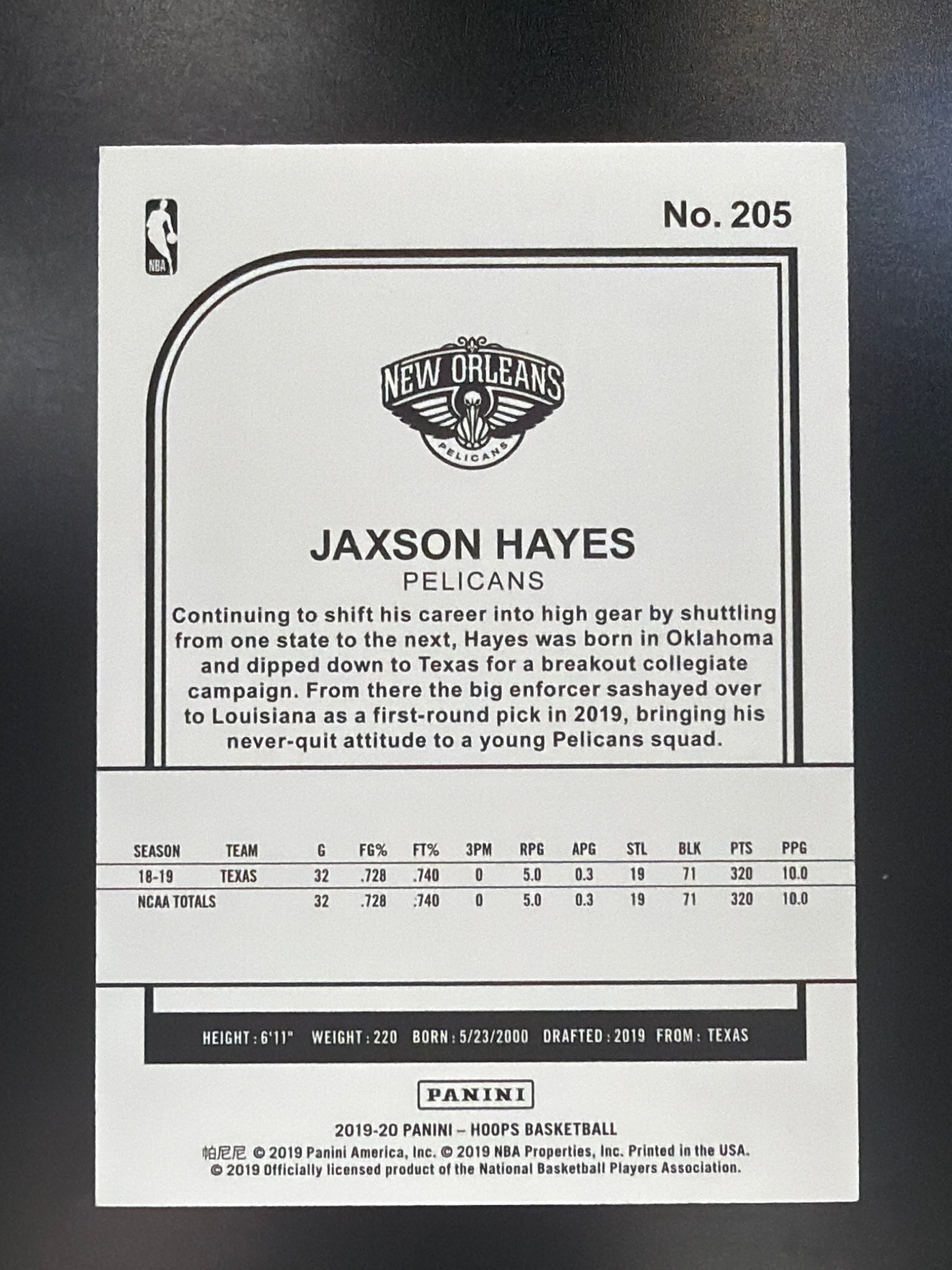 2019-20 Hoops #205 Jaxson Hayes Silver #/199