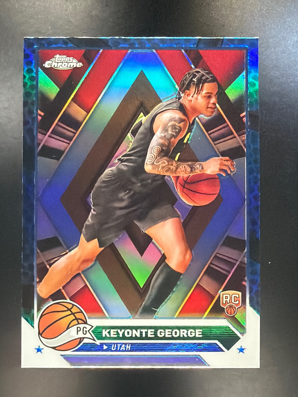 2023-24 Topps Chrome #153 Keyonte George Blue Basketball Refractors