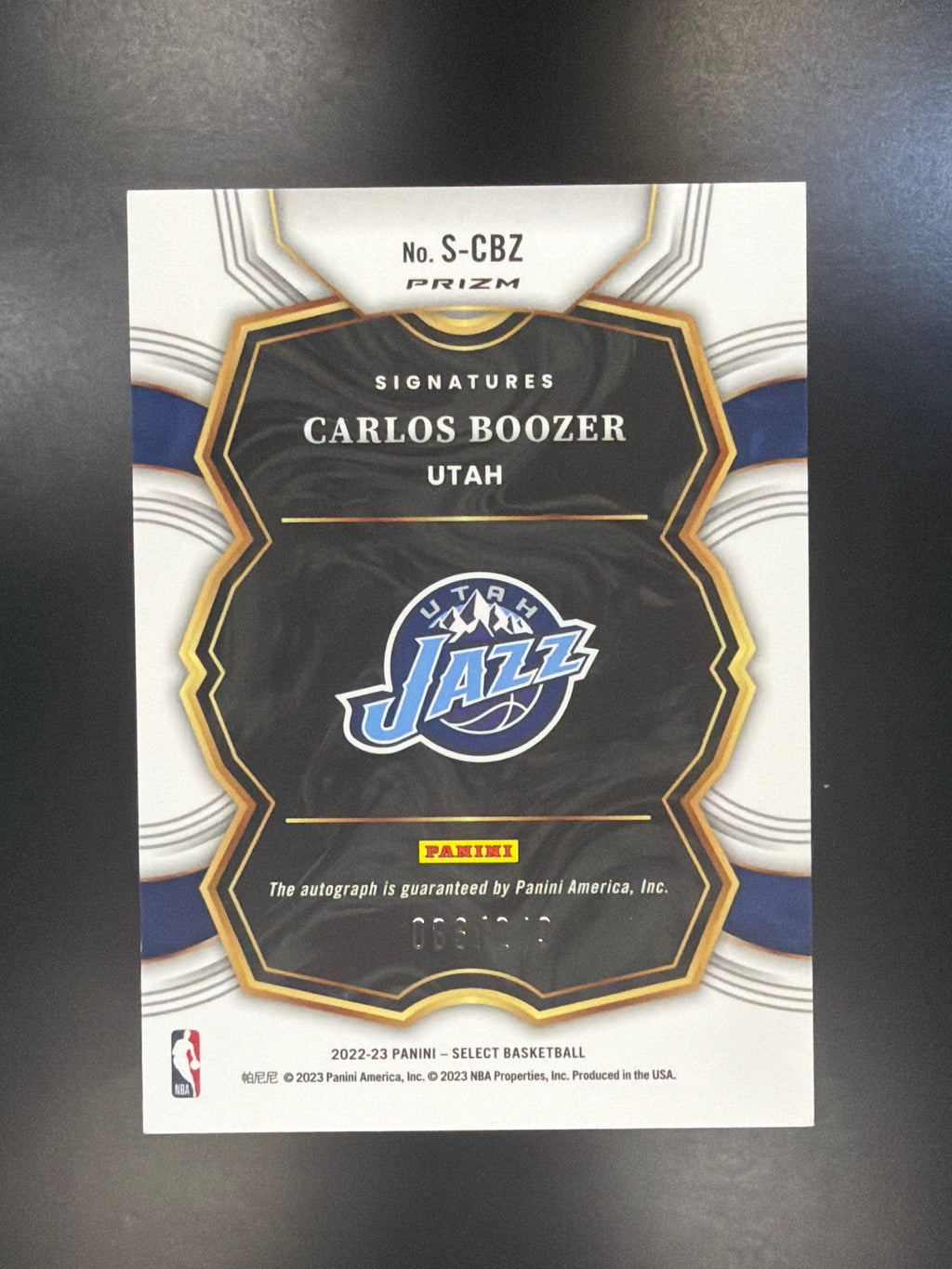 2022-23 Panini Select #S-CBZ Carlos Boozer Signatures #/249