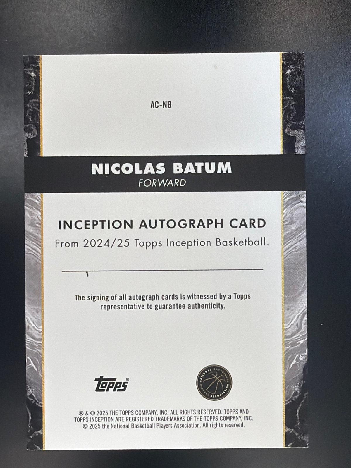 2024-25 Topps Inception #AC-NB Nicolas Batum Autographs