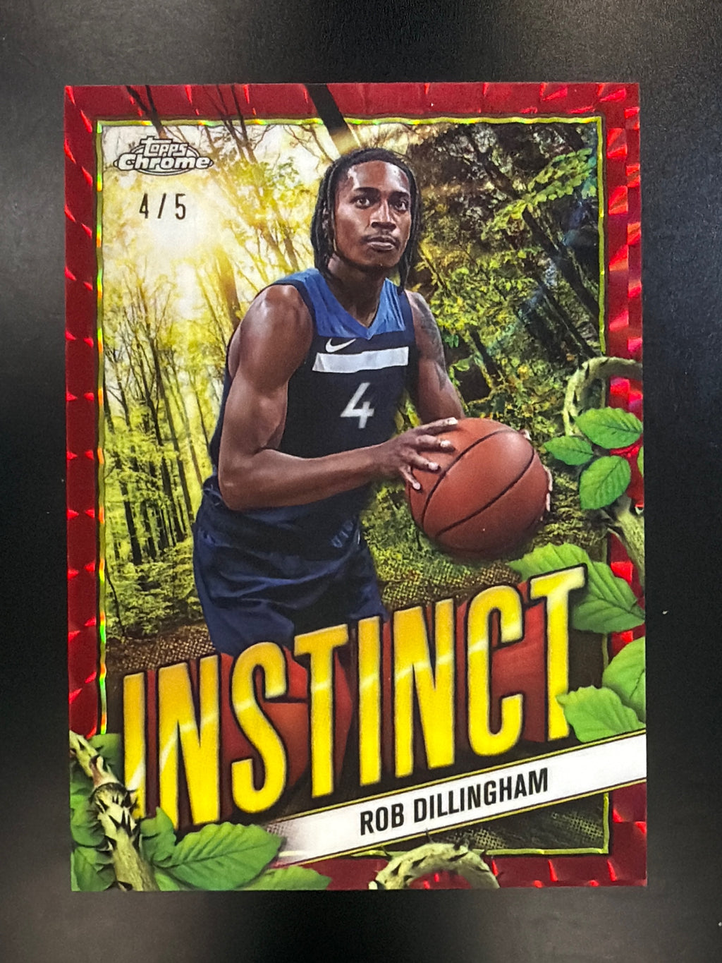 2024-25 Topps Chrome #INS-30 Rob Dillingham Instinct Red Geometric Refractor #/5