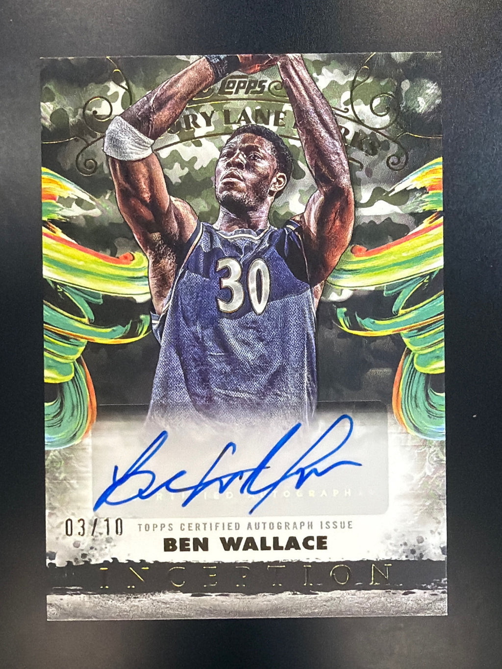 2024-25 Topps Inception #MLM-BW Ben Wallace Memory Lane Marks Camo #/10