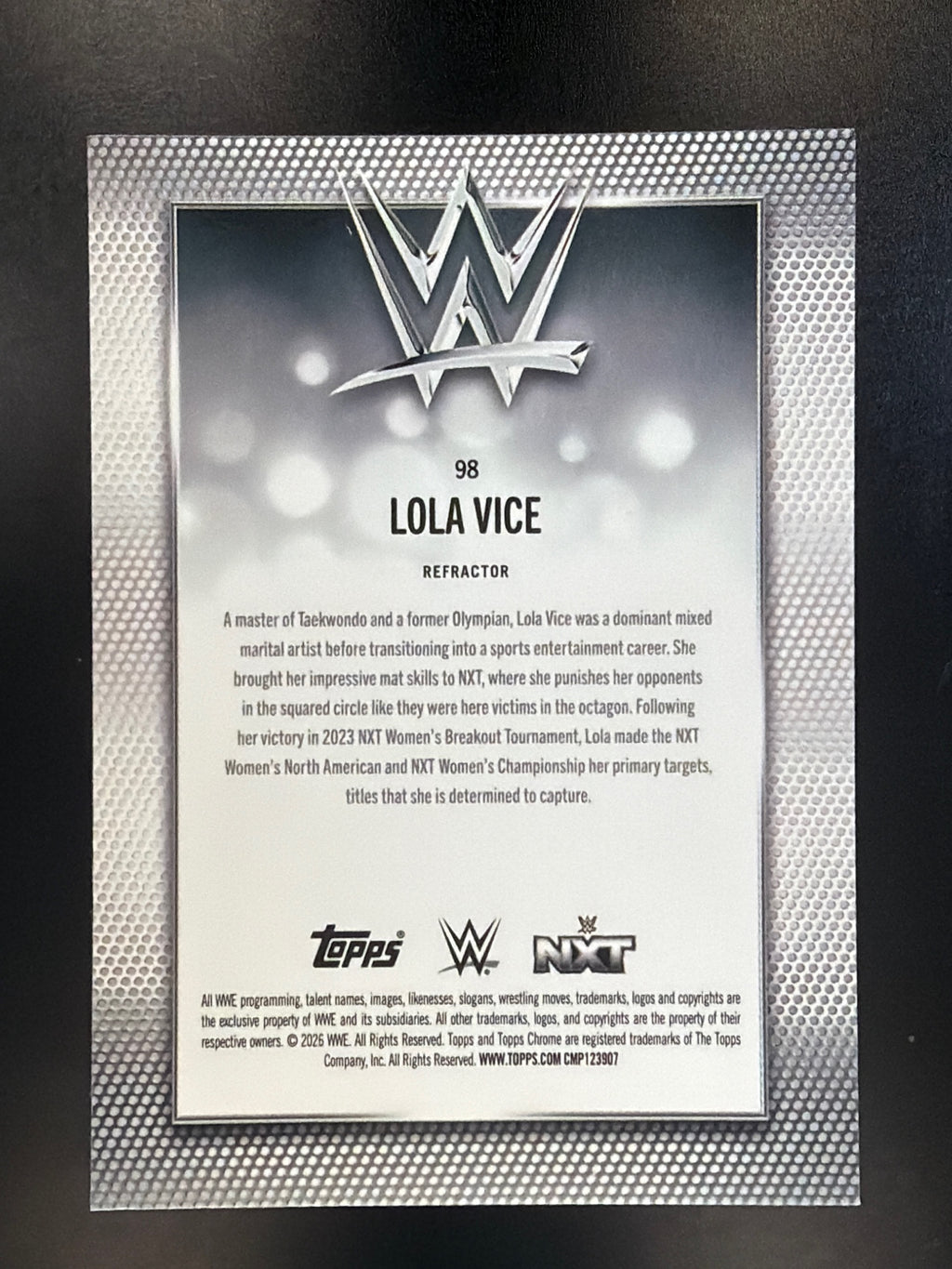 2026 Topps Chrome WWE #98 Lola Vice Refractor