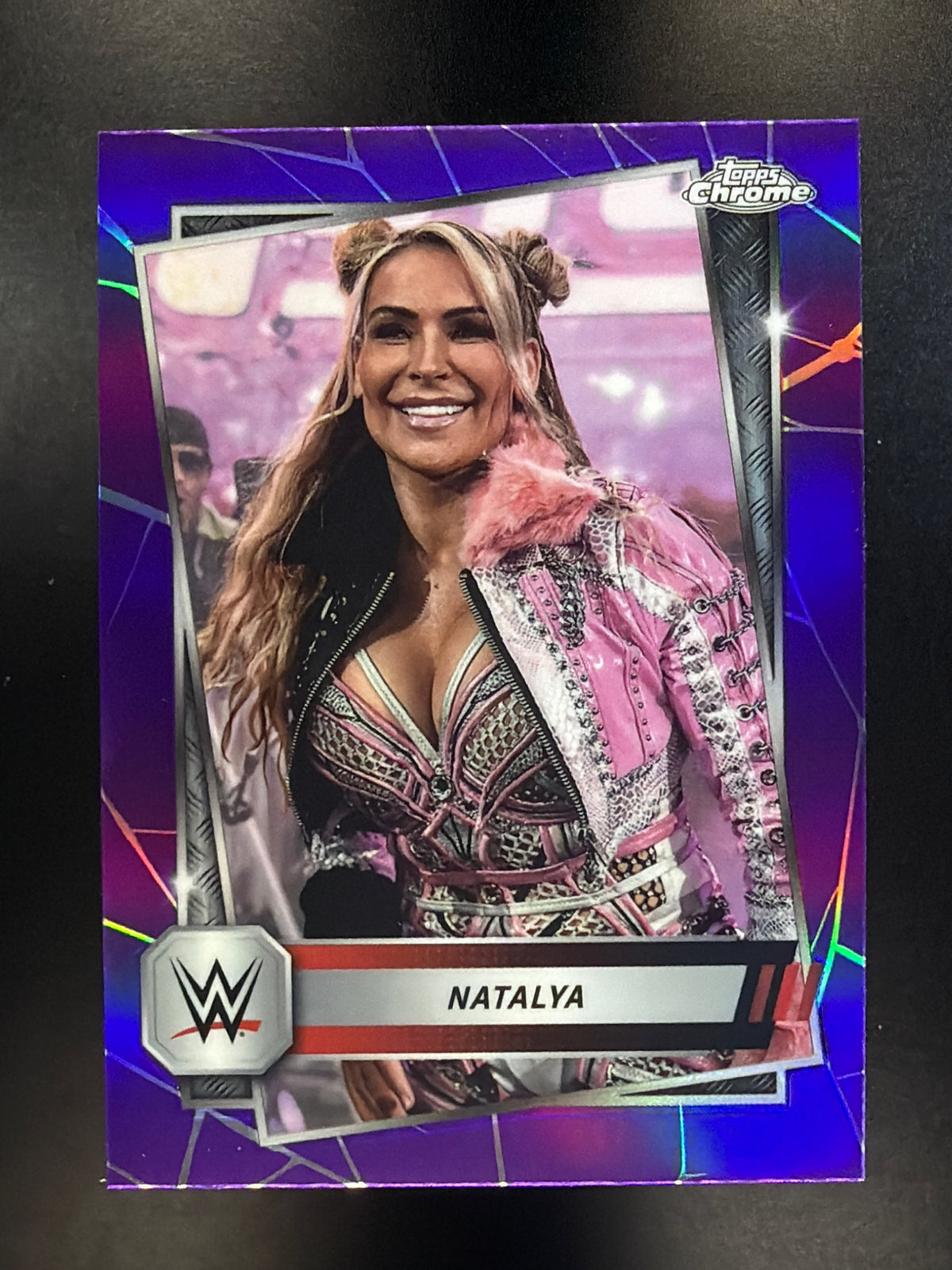 2025 Topps Chrome WWE #87 Natalya Purple Refractor