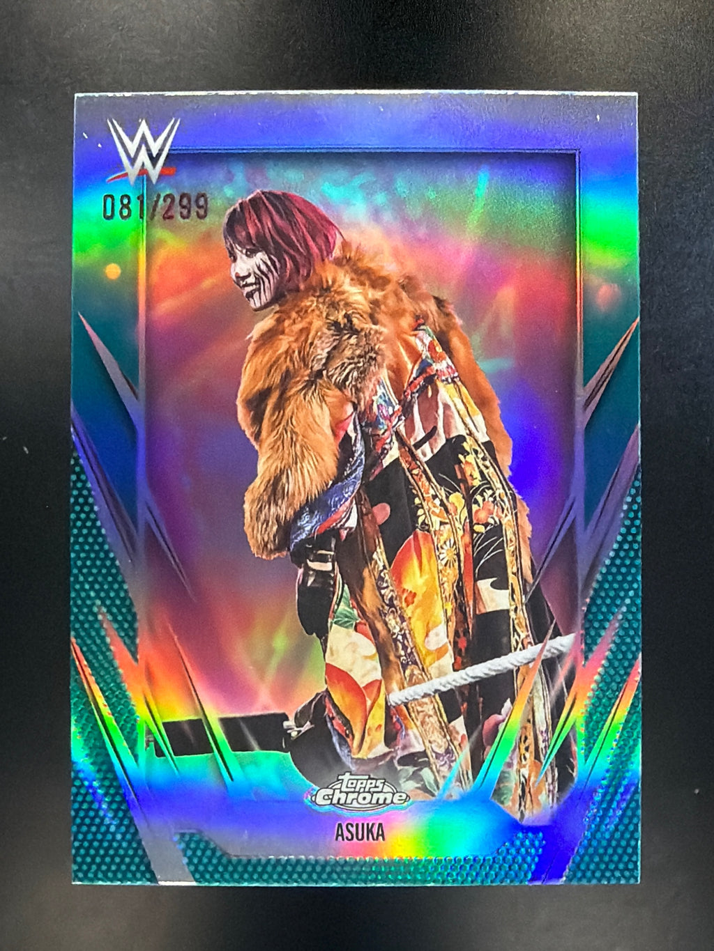 2026 Topps Chrome WWE #27 Asuka Teal Refractor #/299