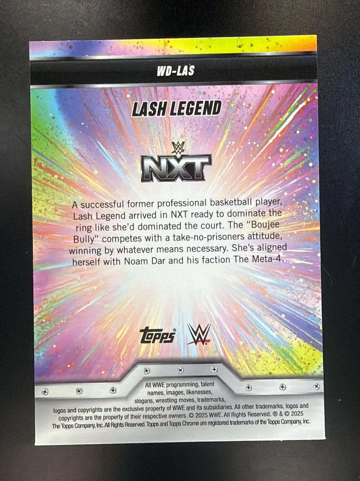 2025 Topps Chrome WWE #WD-LAS Lash Legend Women's Division Blue Refractor #/150