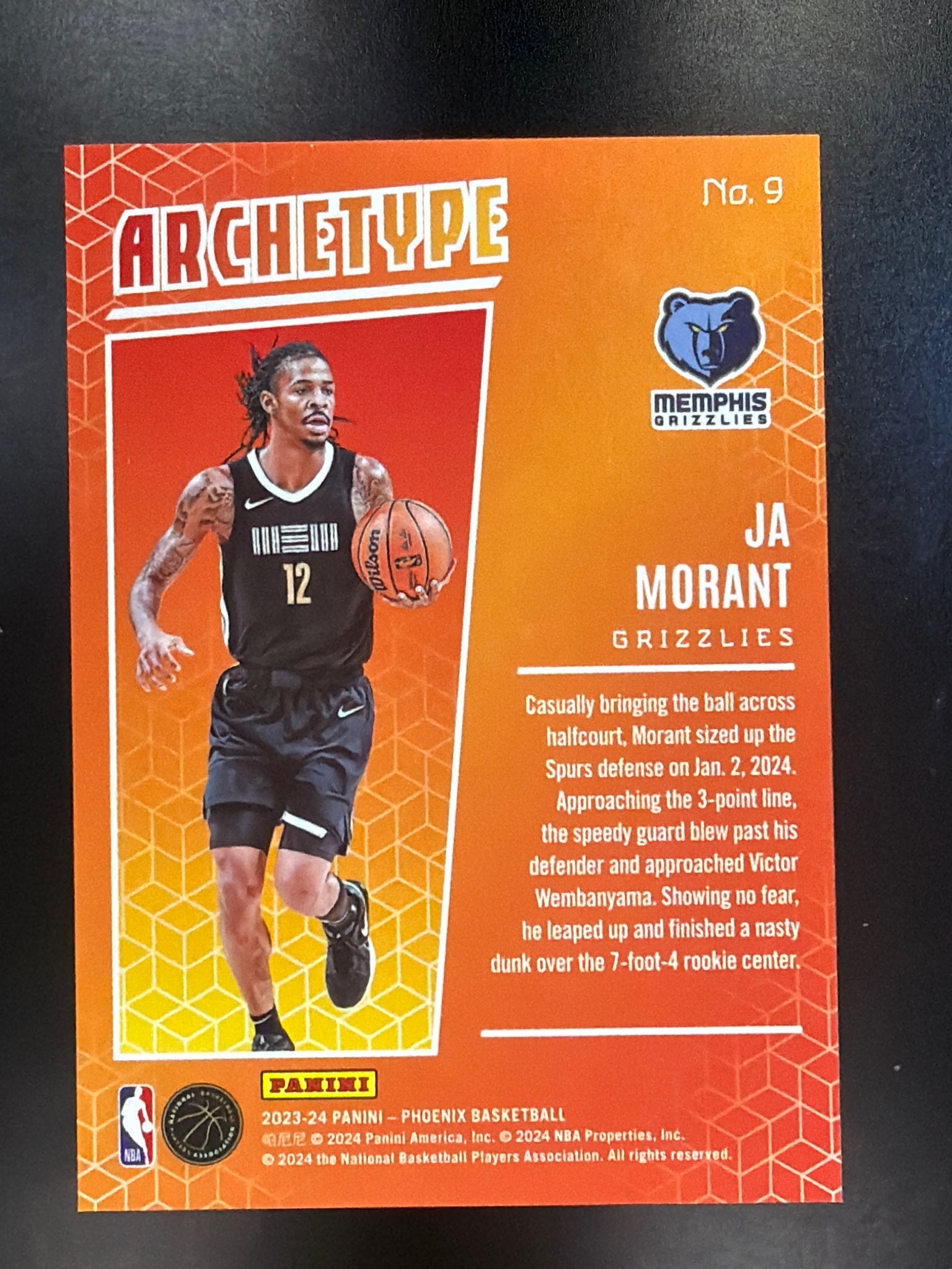 2023-24 Panini Phoenix #9 Ja Morant Archetype
