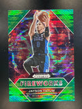2021 Panini Prizm Draft Picks #19 Jayson Tatum Fireworks Prizm Green Pulsar #/25