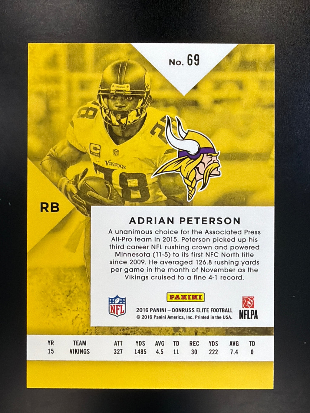 2016 Donruss Elite #69 Adrian Peterson Red #/49