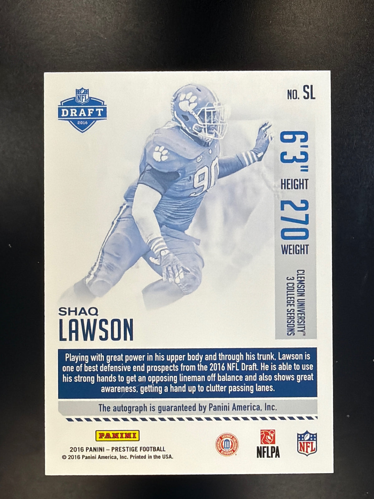 2016 Panini Prestige #SL Shaq Lawson Rookies Signatures Xtra Points Red