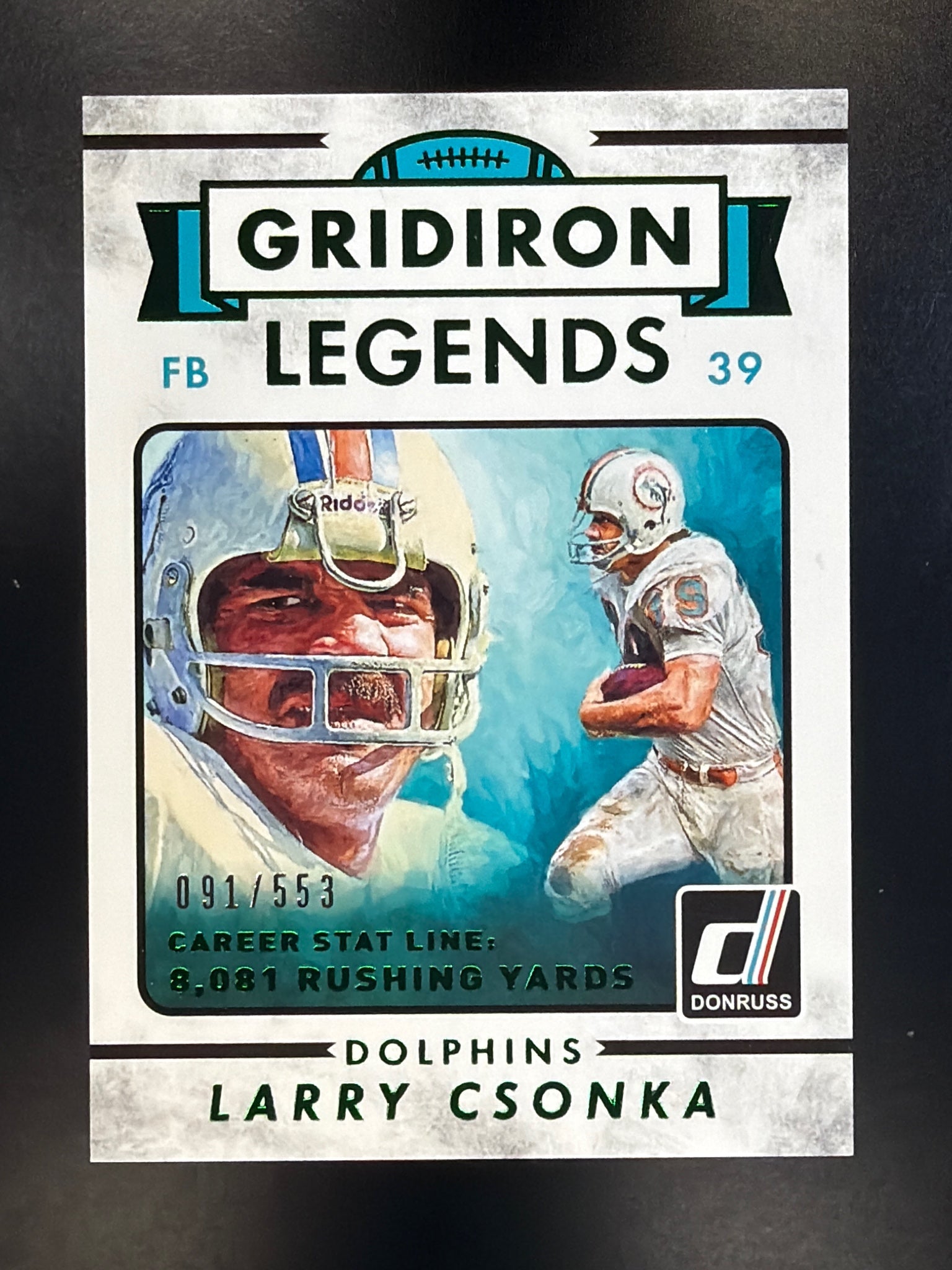 2015 Donruss #297 Larry Csonka Stat Line Career Green #/553
