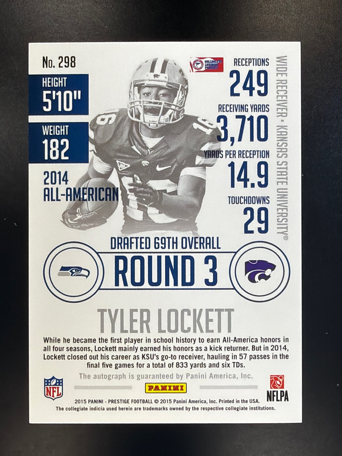 2015 Panini Prestige #298 Tyler Lockett Rookie Signatures