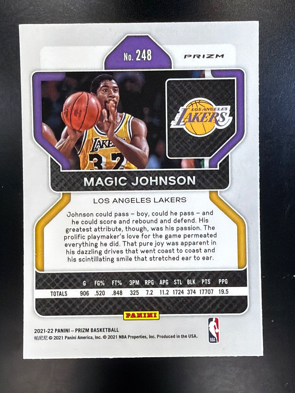 2021-22 Panini Prizm #248 Magic Johnson Red Ice