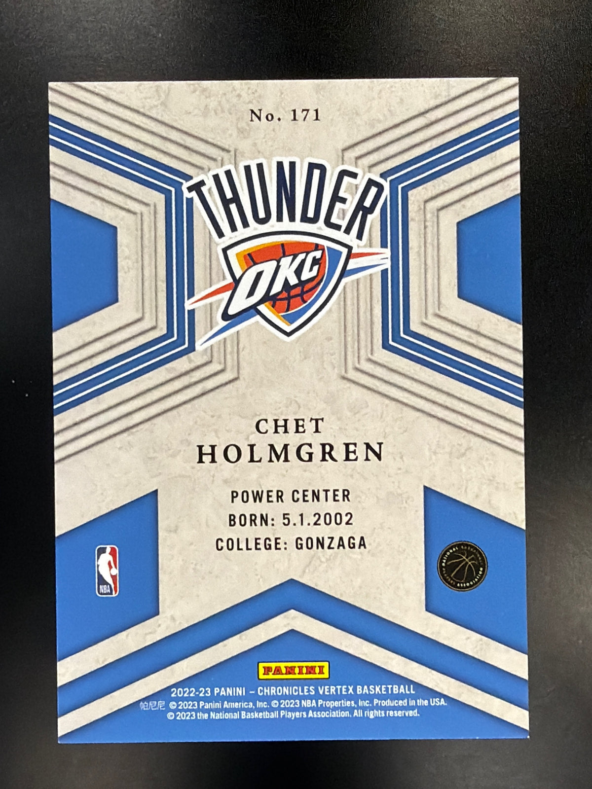 2022-23 Panini Chronicles #171 Chet Holmgren Blue #/99