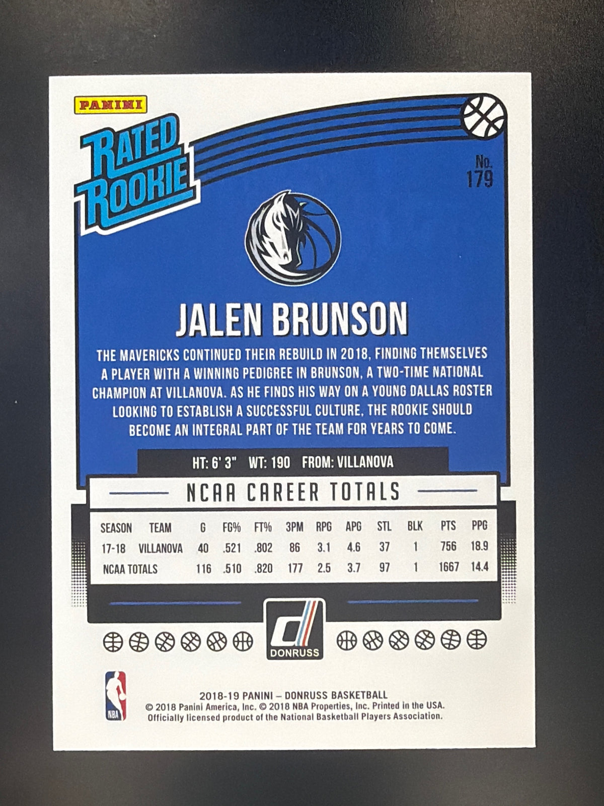 2018-19 Donruss #179 Jalen Brunson