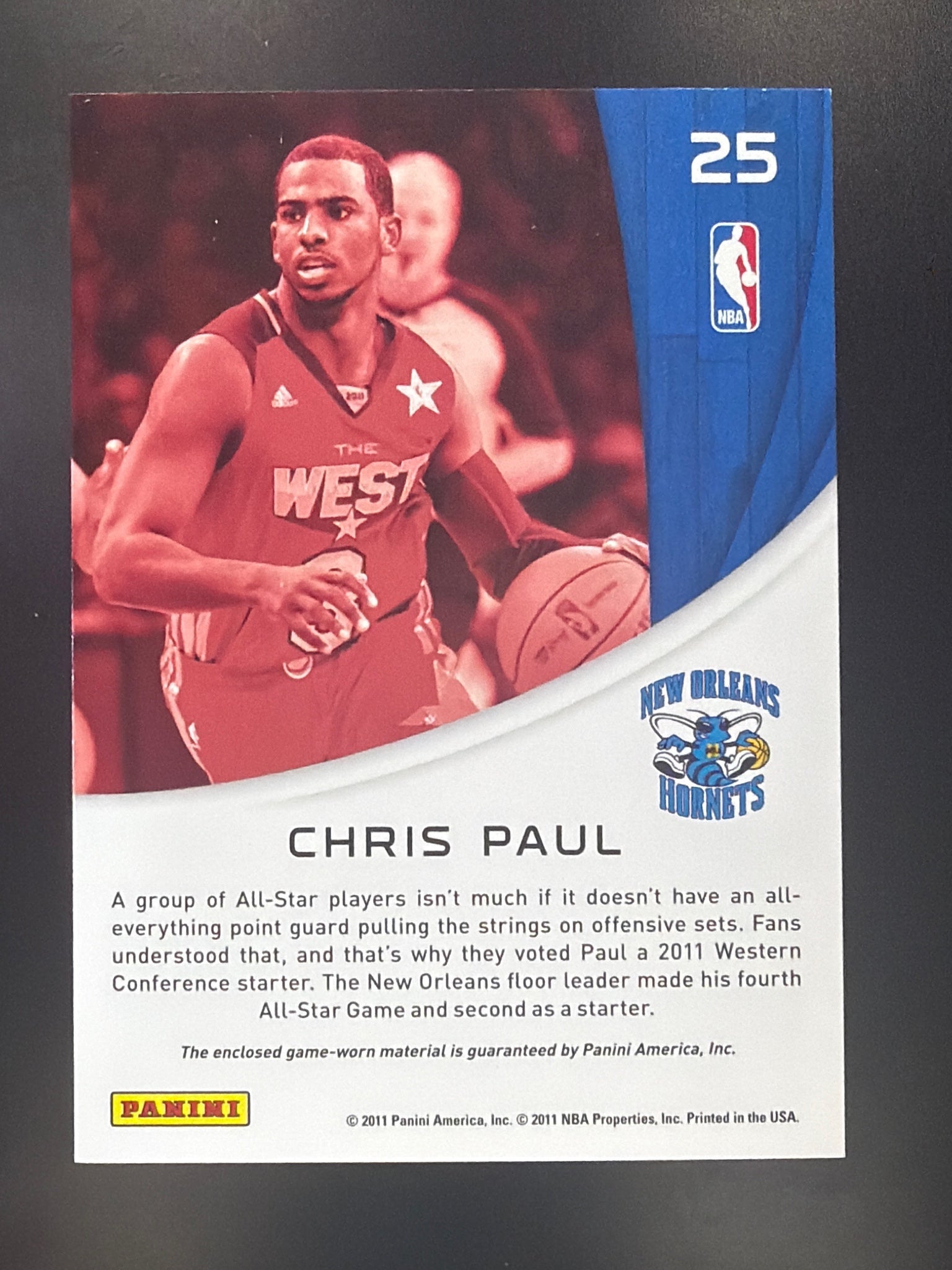 2010-11 Panini Season Update #25 Chris Paul All-Stars Materials