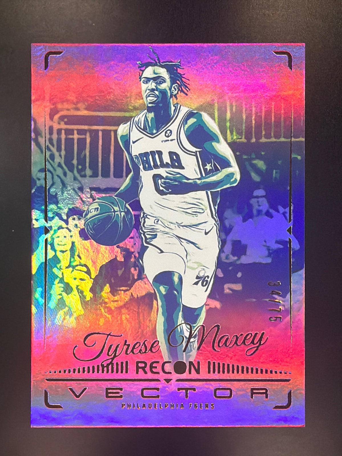 2023-24 Panini Recon #7 Tyrese Maxey Vector Purple #/75