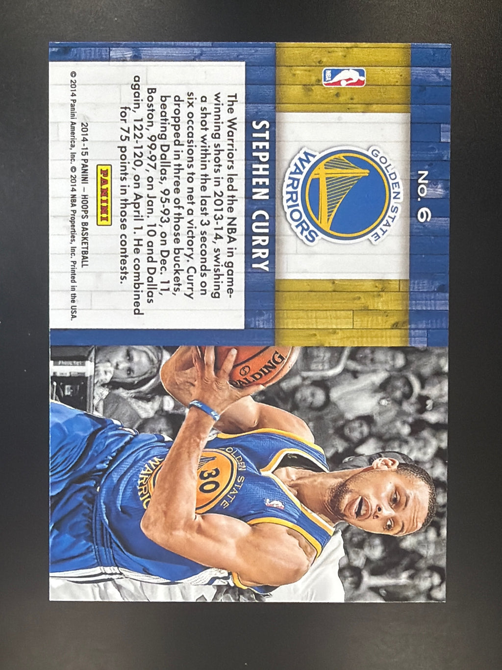 2014-15 Hoops #6 Stephen Curry Lights...Camera...Action!