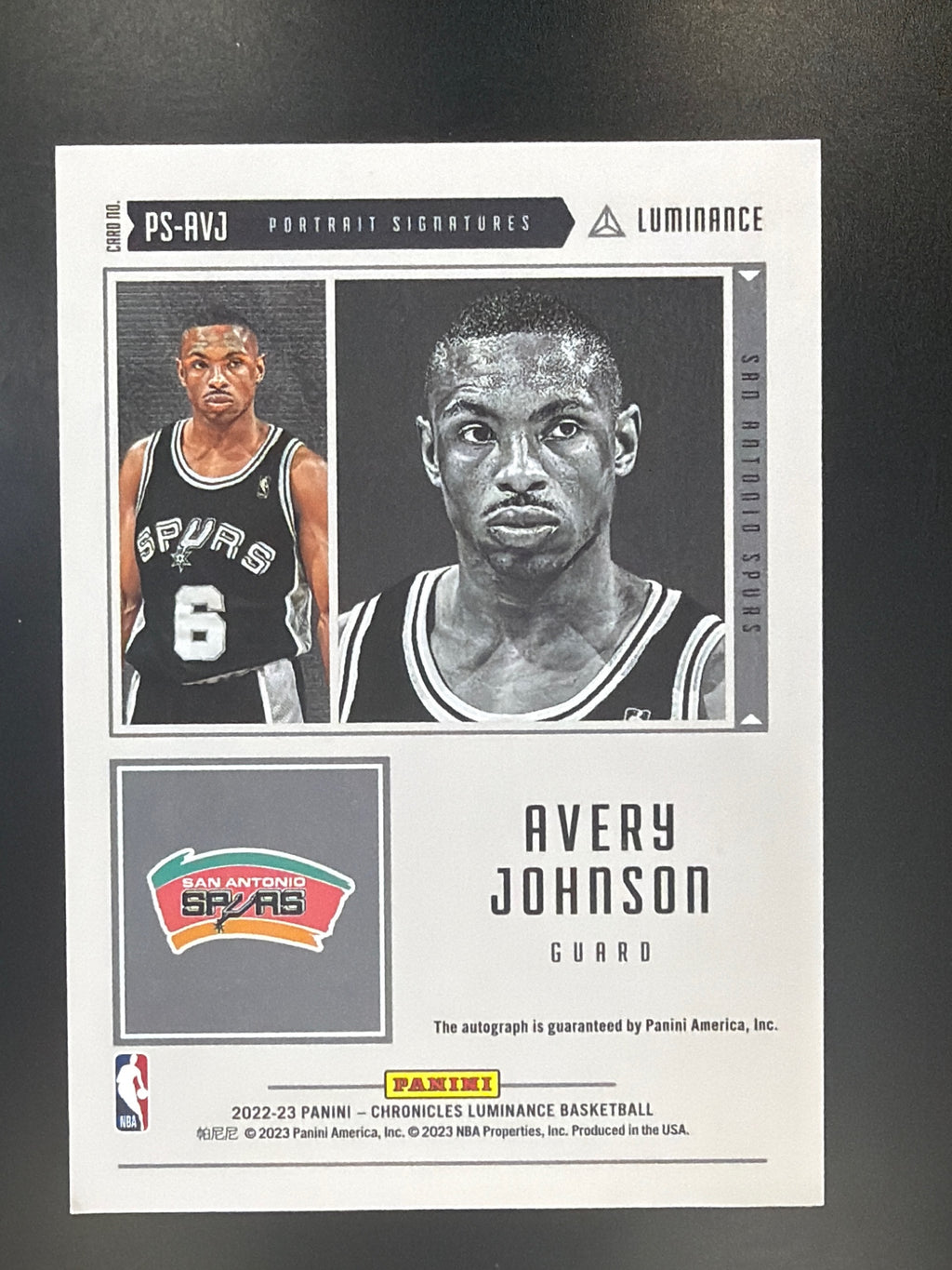 2022-23 Panini Chronicles #PS-AVJ Avery Johnson Portrait Signatures Gold #/10