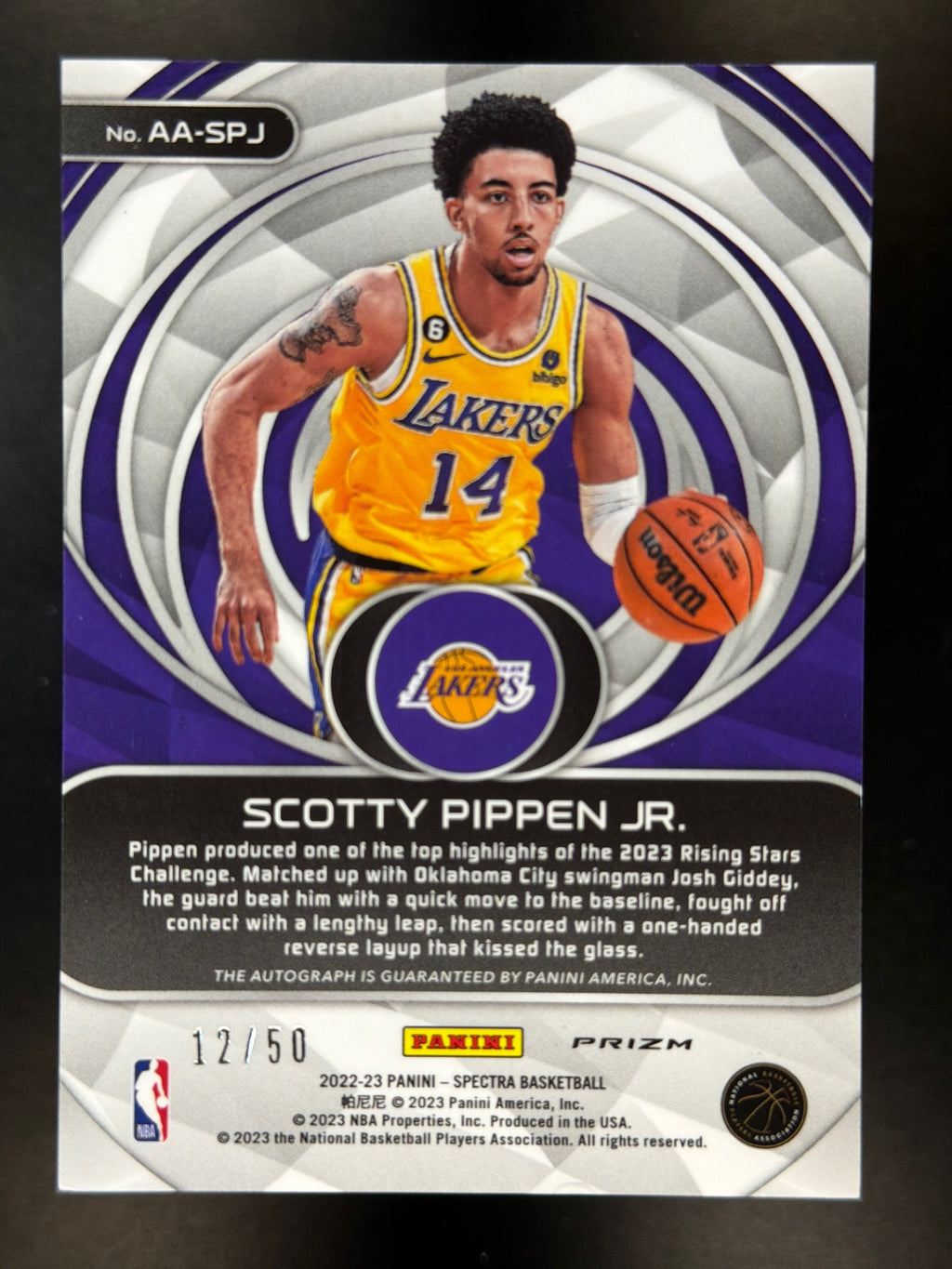 2022-23 Panini Spectra #AA-SPJ Scotty Pippen Jr. Aspiring Autographs Green #/50