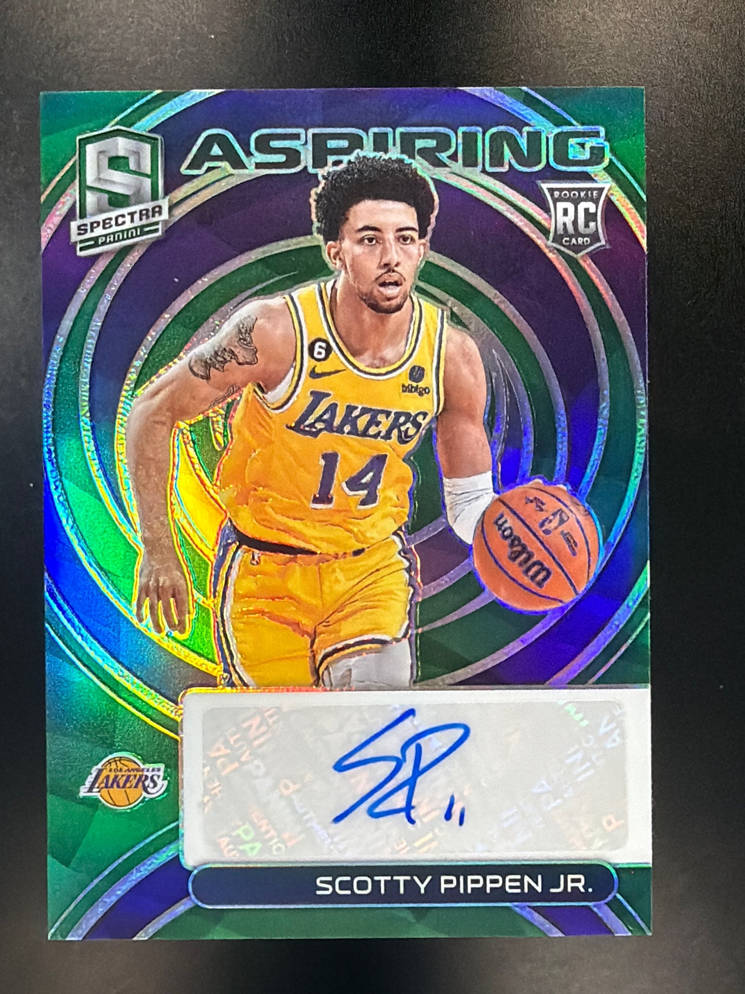 2022-23 Panini Spectra #AA-SPJ Scotty Pippen Jr. Aspiring Autographs Green #/50