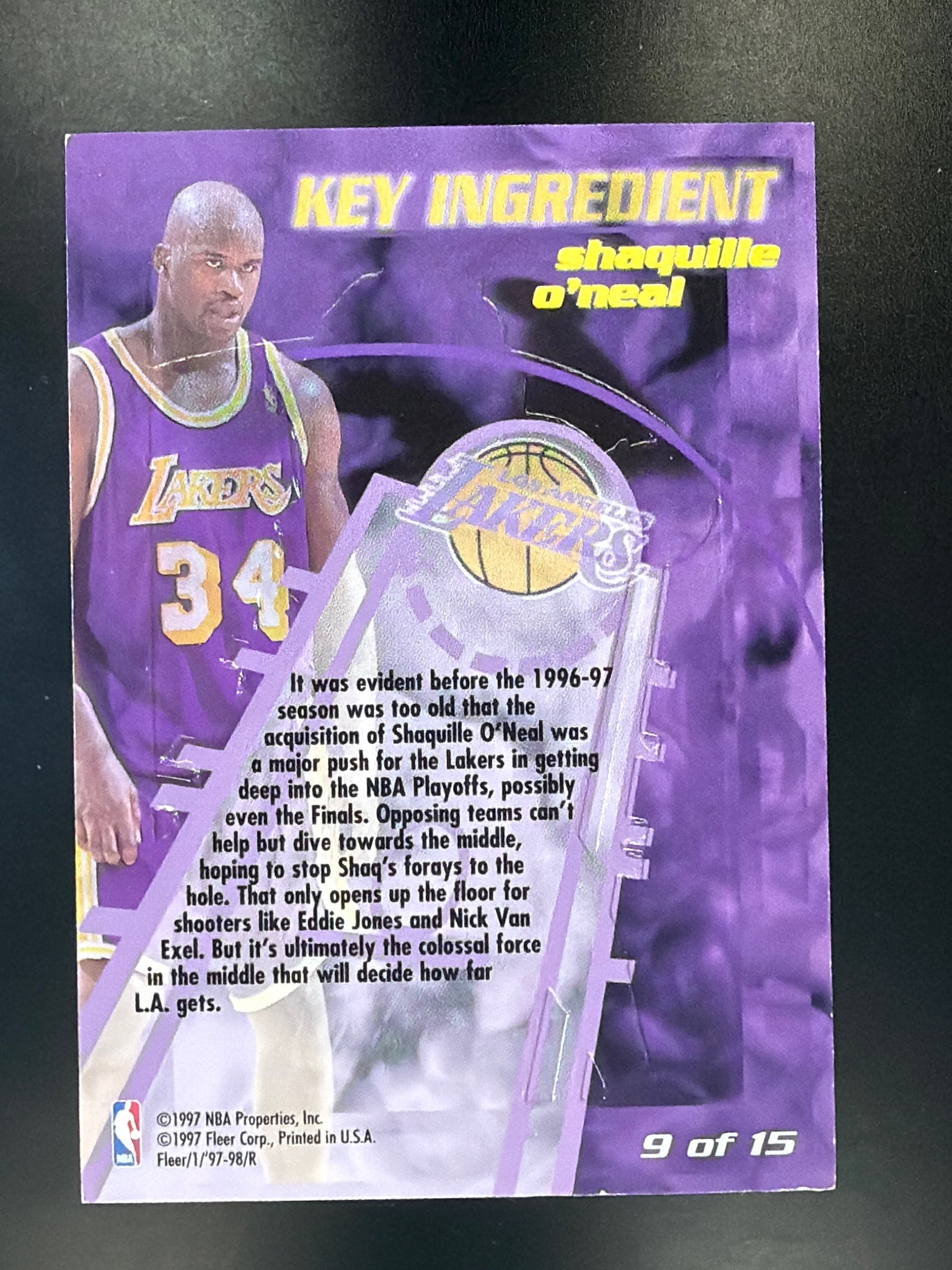 1997-98 Fleer #9 Shaquille O'Neal Key Ingredient