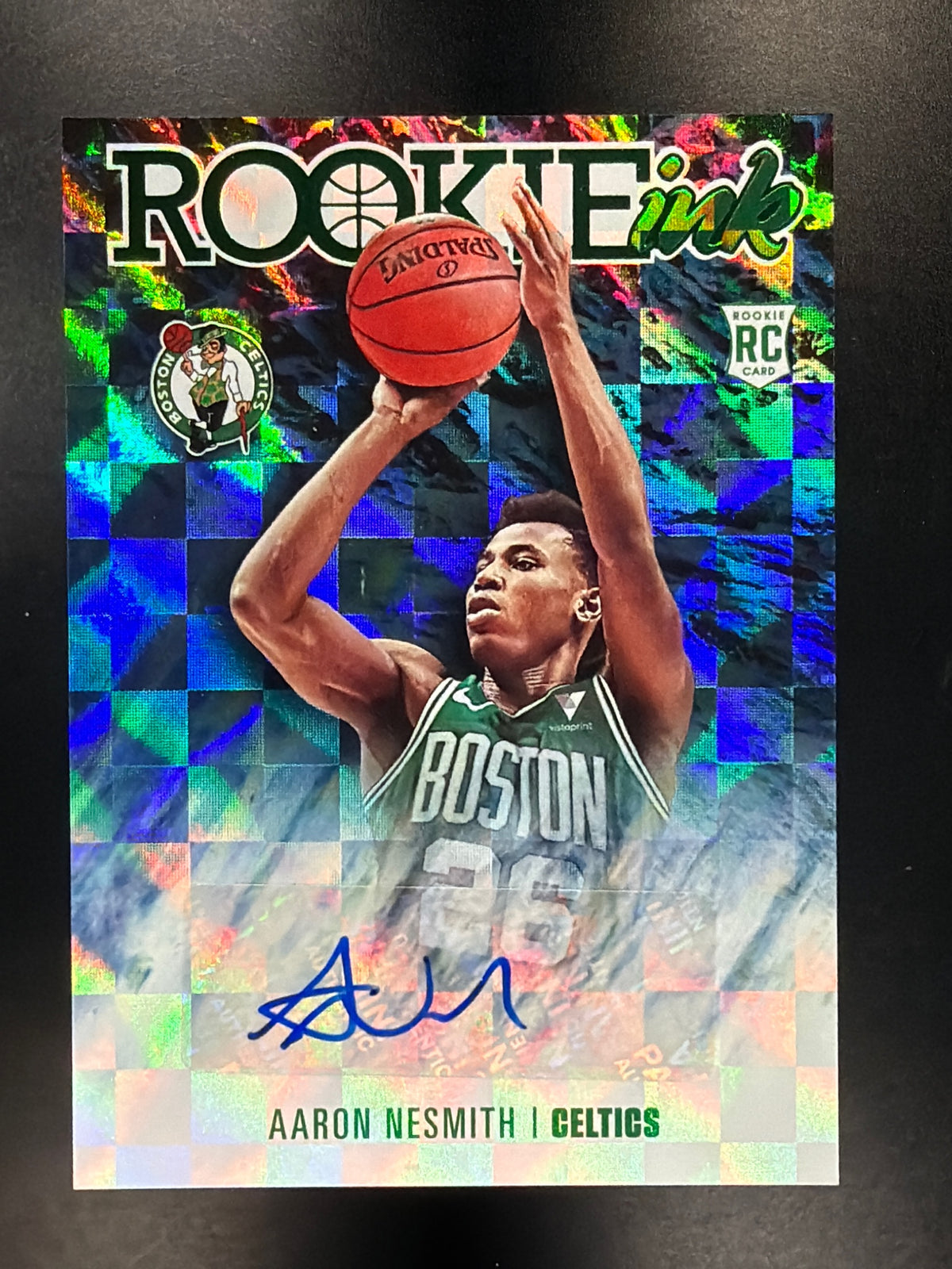 2020-21 Hoops #RI-ANM Aaron Nesmith Rookie Ink Green