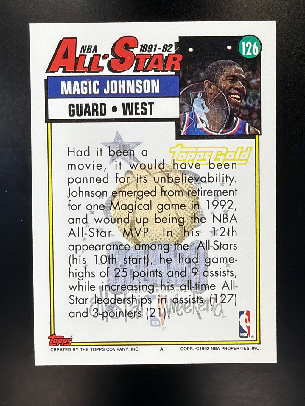 1992-93 Topps #126 Magic Johnson Gold