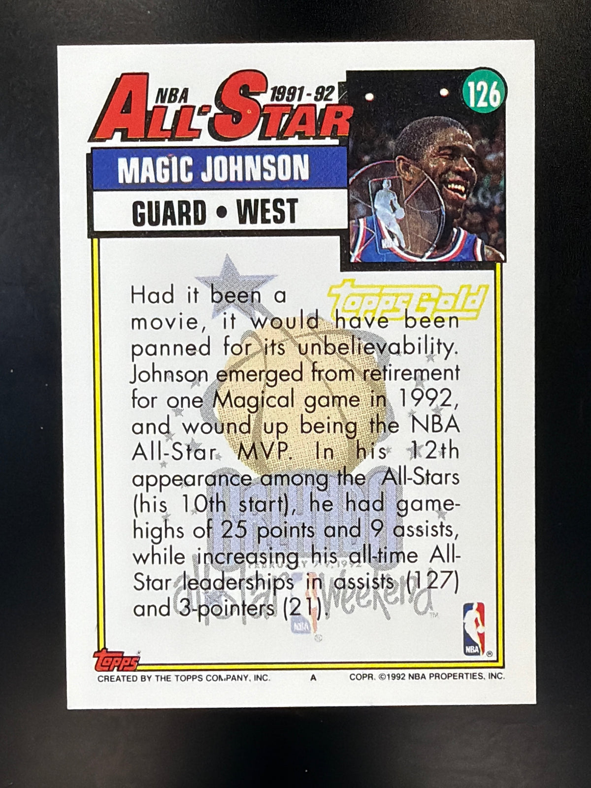 1992-93 Topps #126 Magic Johnson Gold