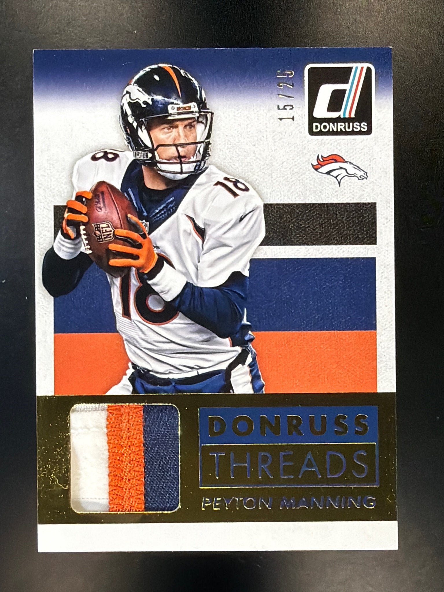 2015 Donruss #DT-PM Peyton Manning Donruss Threads Prime #/25