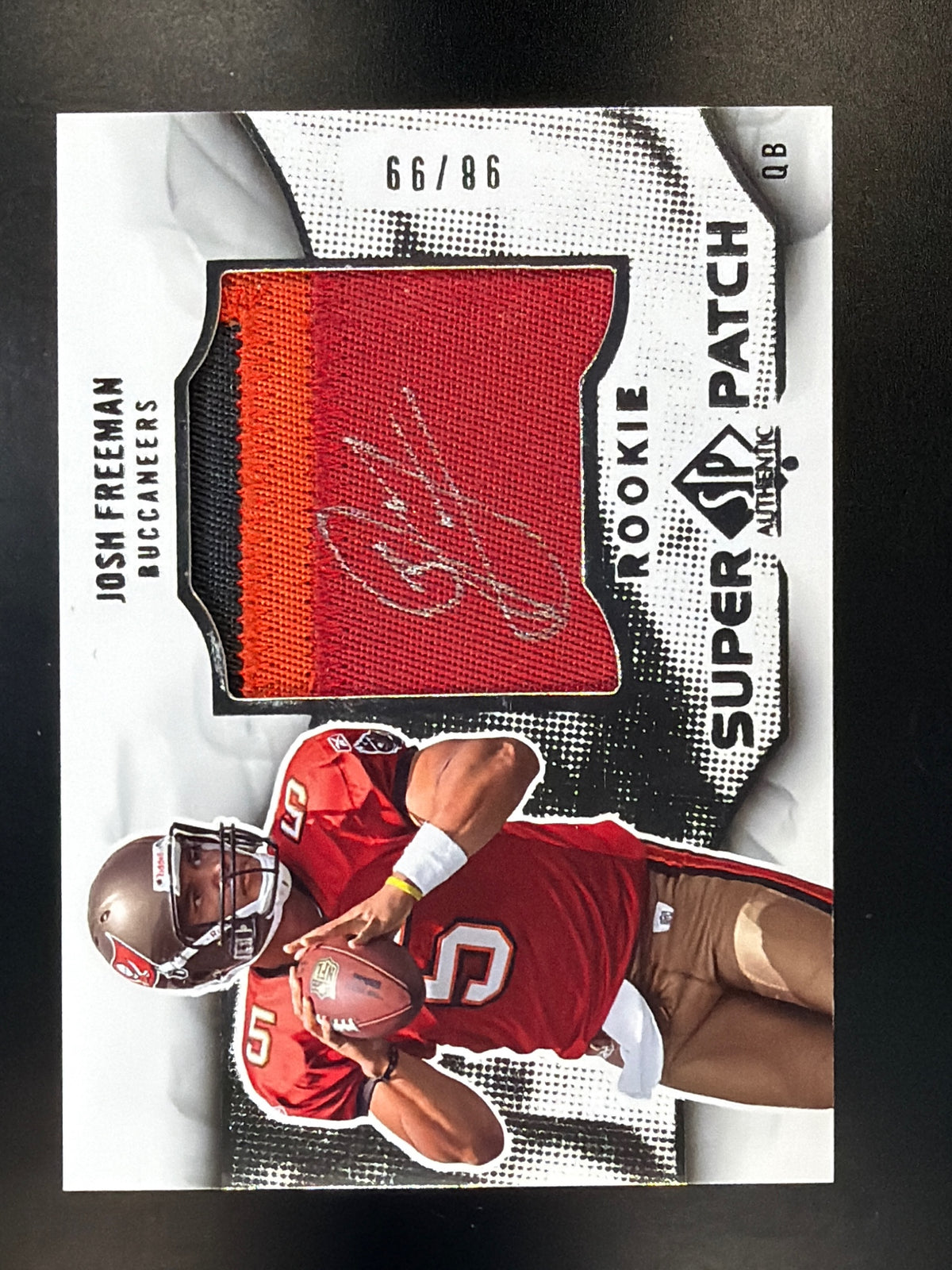 2009 SP Authentic #RSP-JF Josh Freeman Rookie Super Patch Autographs #/99